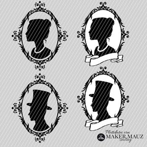 Silhouette femme + homme -  fichier traceur
