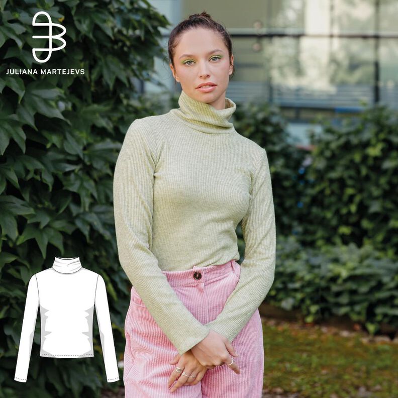 Patron Pull à col roulé couture, XS-XXXL, patron de couture image number 1