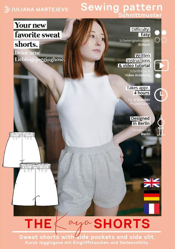 Pantalon jogging courte Patron XS-XXXL. Patron de couture image number 7