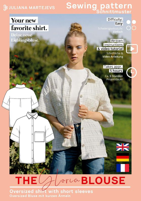 Chemise Patron XS-XXXL. Blouse courte Patron de couture image number 10