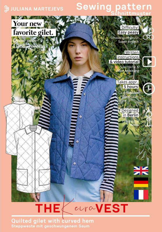 Patron Gilet matelassé , XS-XXXL, Patron de couture image number 7