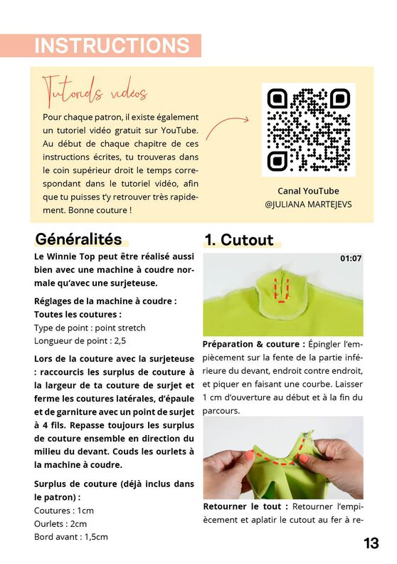 Patron Top dos nu avec instructions, XS-XXXL, Patron top image number 10