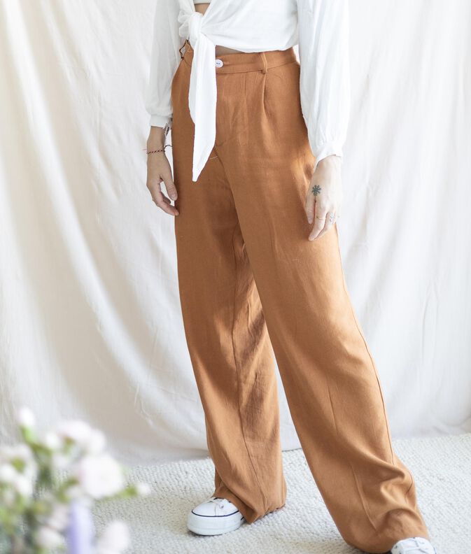 Pantalon taille haute large image number 2
