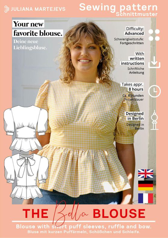 Blouse à basque Patron de couture femmes en tailles XS-XXXL image number 6