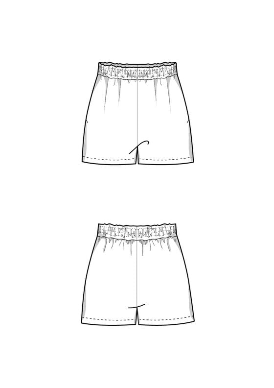Pantalon court avec élastique Patron XS-XXXL image number 5