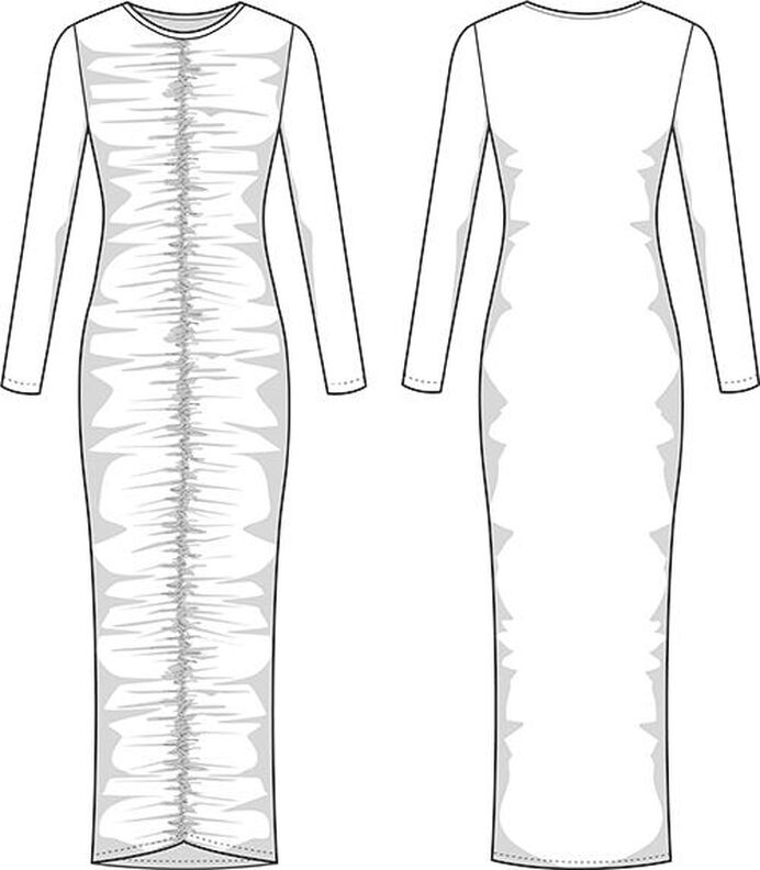 Patron Midi-Robe à manches longues XS-XXXL image number 5