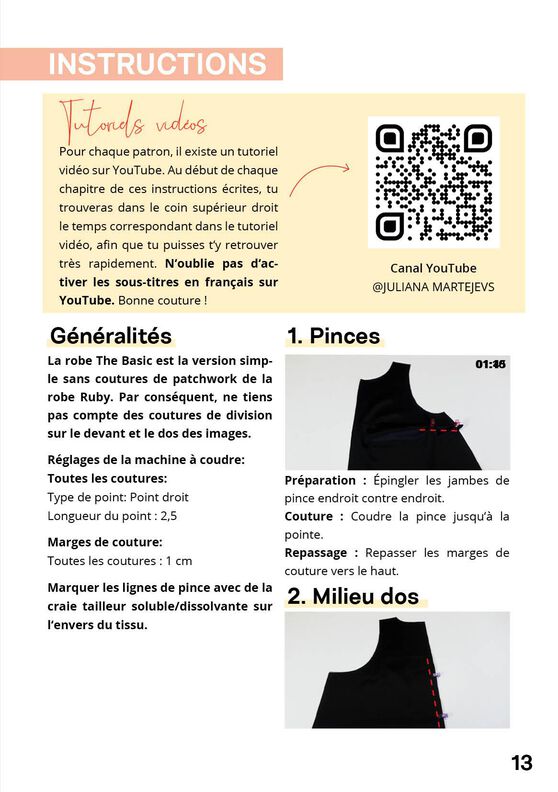 Patron de robe en lin pour femme XS-XXXL Robe mini image number 10