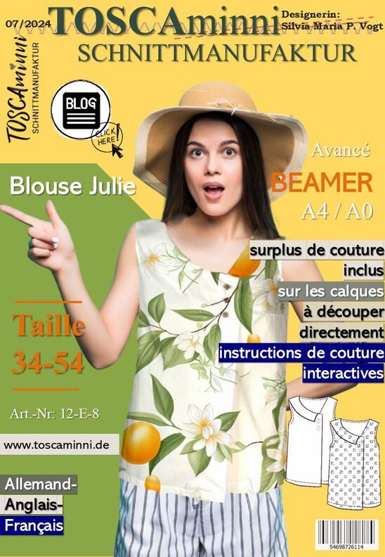 Patron Julie | chemisier sans manches avec col | mousseline image number 2