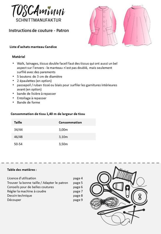 Manteau Candice tailles 34-54 Patron image number 10