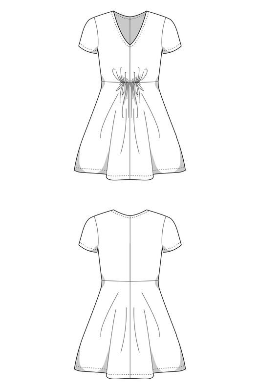 Patron de robe en jersey pour femme, décolleté en V image number 10