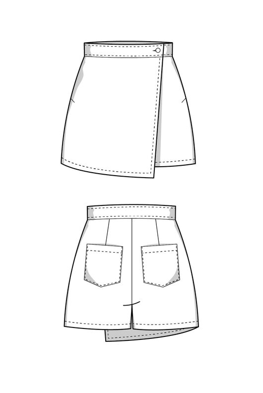Patron skort avec instructions, XS-XXXL, Patron de couture image number 5