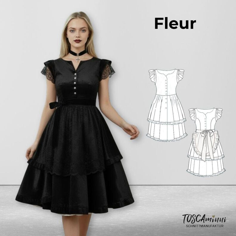 Patron Robe Fleur taille 34-54  Robe pour femme image number 1