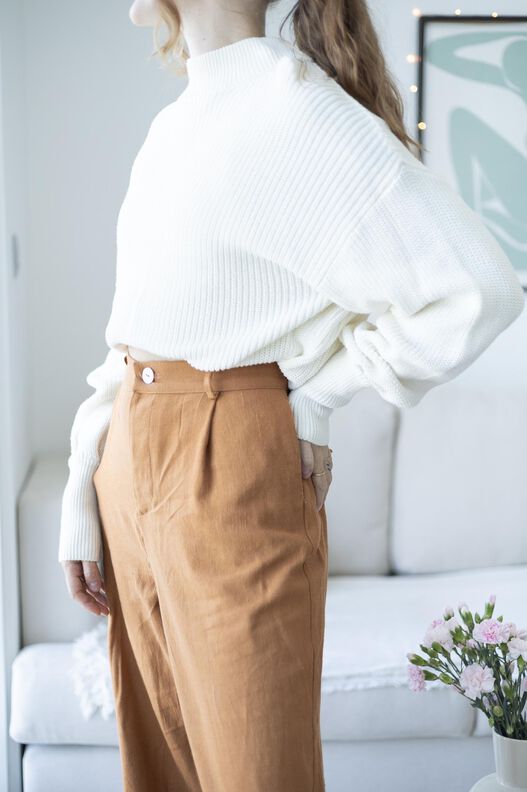 Pantalon taille haute large image number 5