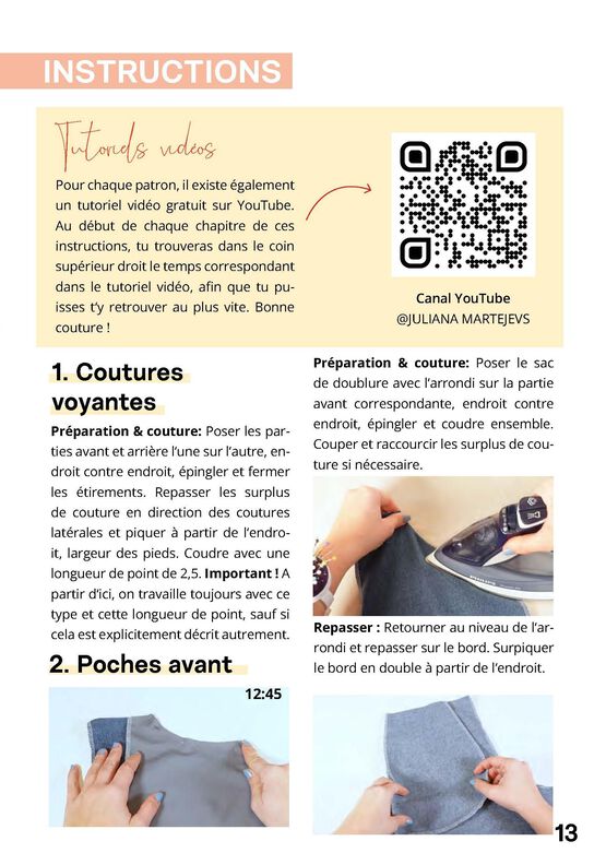 Patron pantalon avec instructions, XS-XXXL, Patron couture image number 10