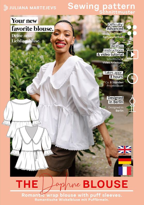 Patron de blouse cache-cœur femme avec col Claudine image number 6