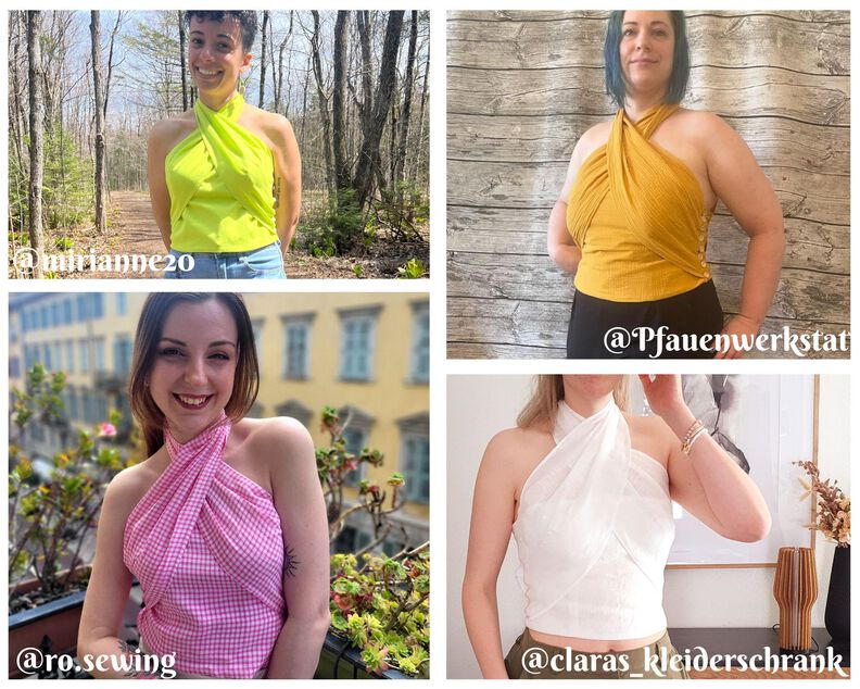 Crop top à col halter avec volants et liens - LYRA image number 6