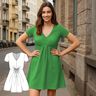 Patron de robe en jersey pour femme, décolleté en V thumbnail number 1