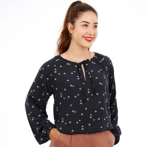 Madame KRISSI chemisier au col plissé et à manches - XS-XXL