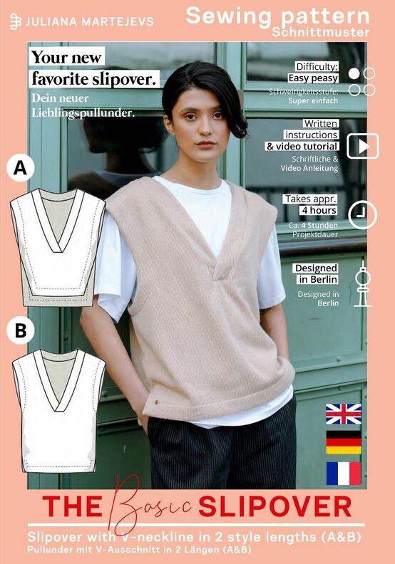 Patron slipover XS-XXXL Patron de couture slipover image number 7