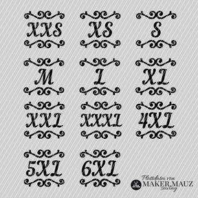 Etiquette de taille fleurie 1 adultes - Fichier traceur