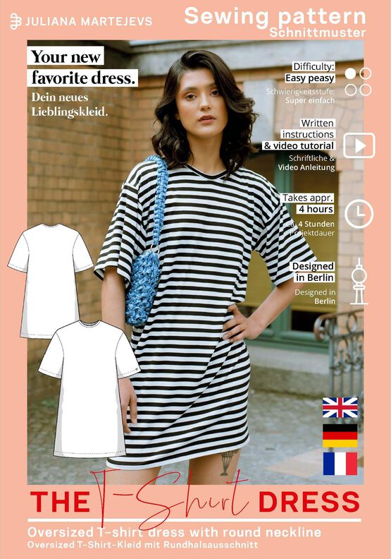 Robe T-shirt Patron XS-XXXL, Robe T-shirt Patron de couture image number 6