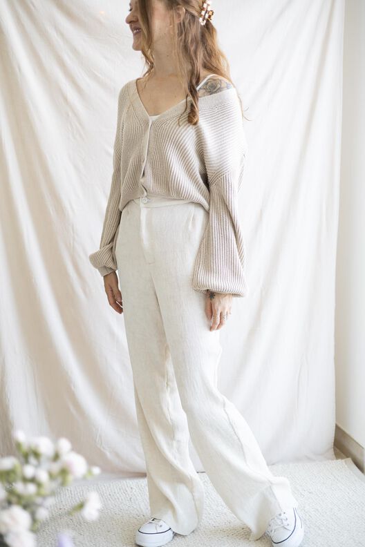 Pantalon taille haute large image number 6