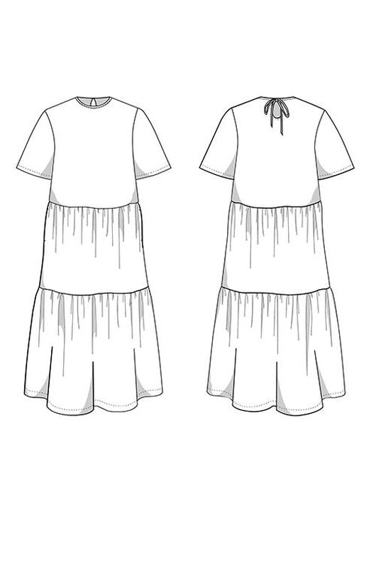 Robe midi été Patron XS-XXXL. Robe Patron de couture image number 7