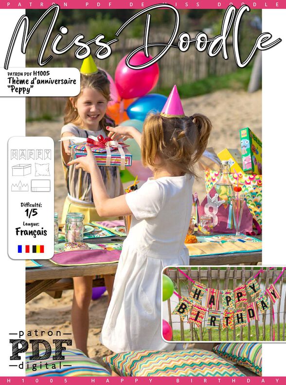 Thème d'anniversaire PEPPY Patron de Couture image number 2