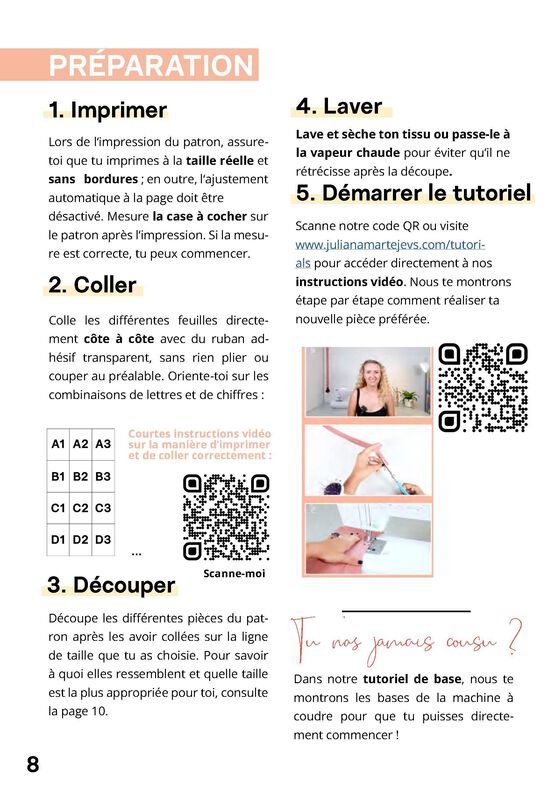 Patron Crop Top Bralette XS-XXXL Patron de couture en jersey image number 8