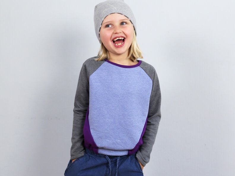 LILLE - pull raglan avec coutures de séparation obliques image number 3