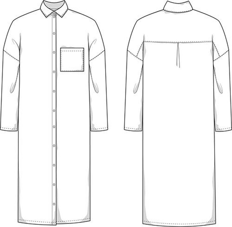 Robe Chemise Patron XS-XXXL. Robe chemisier Patron image number 5