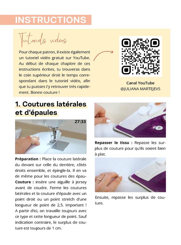 Patron T-shirt oversized avec instructions en vidéo XS-XXXL image number 10