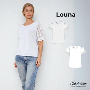 T-shirt Louna avec manches bouffantes tailles 34-54 Patron