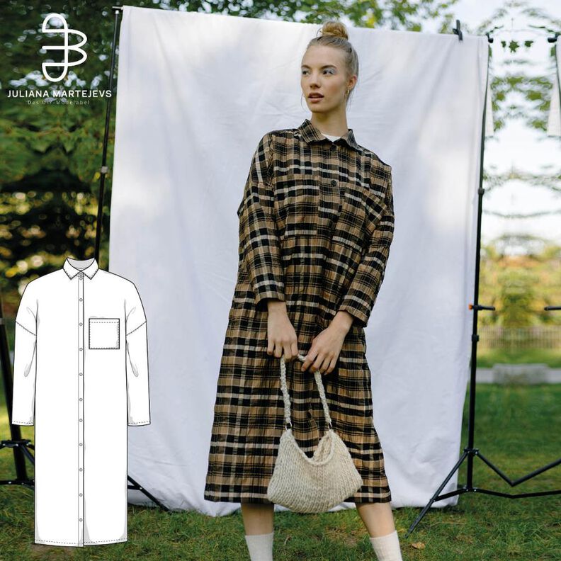 Robe Chemise Patron XS-XXXL. Robe chemisier Patron image number 1