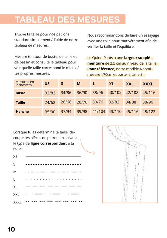 Patron pantalon avec instructions, XS-XXXL, Patron couture image number 8