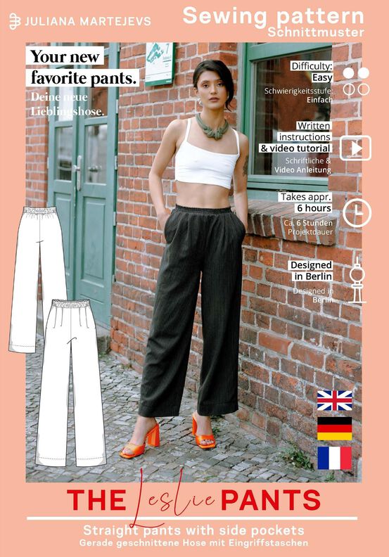 Patron pantalon avec élastique avec instructions, XS-XXXL image number 6