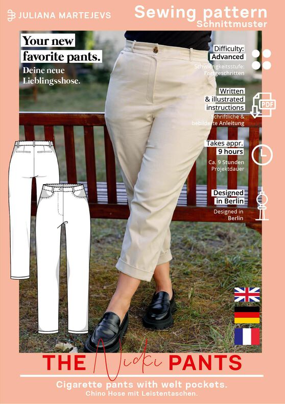Patron  pantalon chino, XS-XXXL, Patron pantalon image number 6