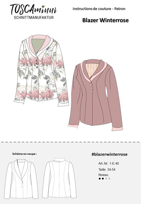 Blazer Winterrose tailles 34-54 Patron  image number 9