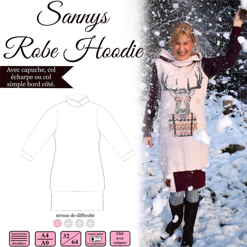 Sannys Robe Hoodie - Taille 32-64 - EBook et instructions image number 1