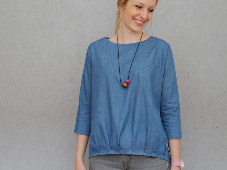 Madame NINA - Chemisier avec plis dans l’ourlet XS-XL image number 4