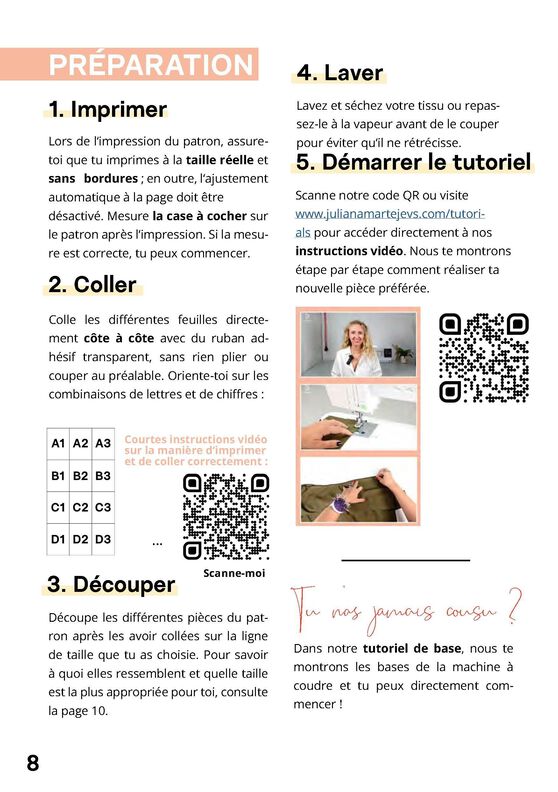 Patron robe Encolure plissée XS-XXXL Patron robe de couture image number 9