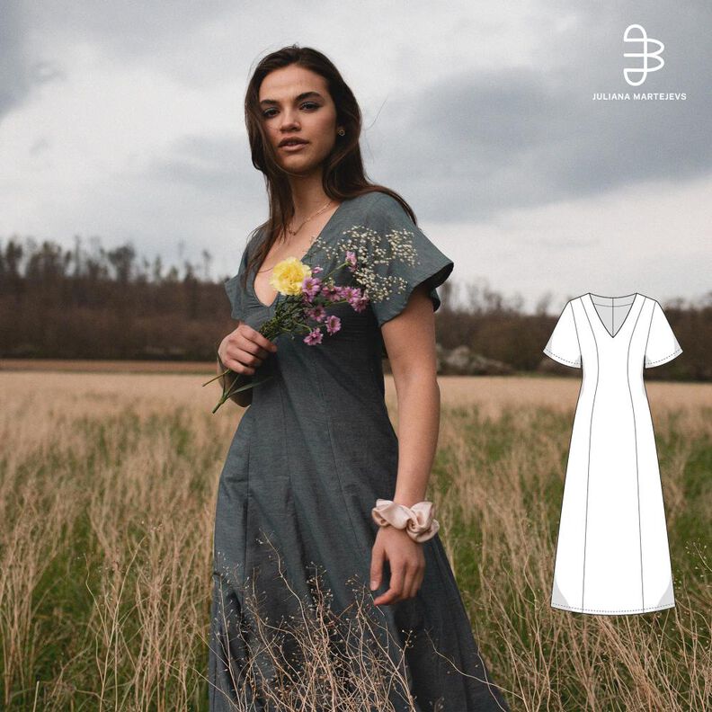 Robe midi Patron XS-XXXL. Robe Patron de couture image number 1