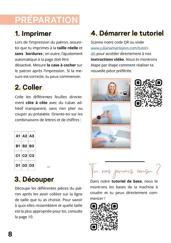 Patron T-shirt oversized avec instructions en vidéo XS-XXXL image number 8