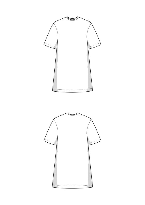 Robe T-shirt Patron XS-XXXL, Robe T-shirt Patron de couture image number 5