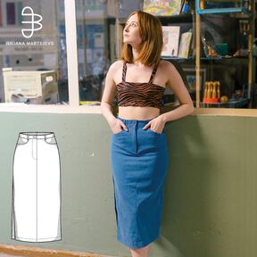 Patron jupe jean, XS-XXXL, Patron de couture jupe