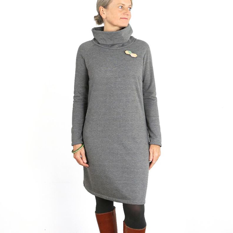Madame POLLY - robe en sweat avec col roulé XS-XXL - couture image number 1