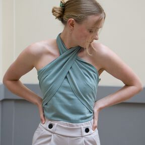 Crop top à col halter avec volants et liens - LYRA