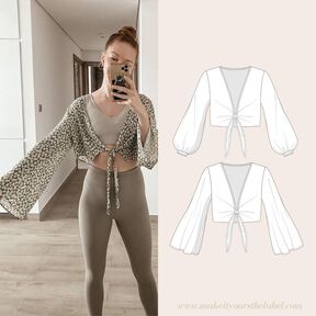 Crop Top / Blouse / Chemisier noué T34-50