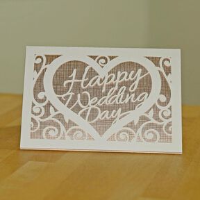 Carte Happy Wedding Day - Fichier traceur