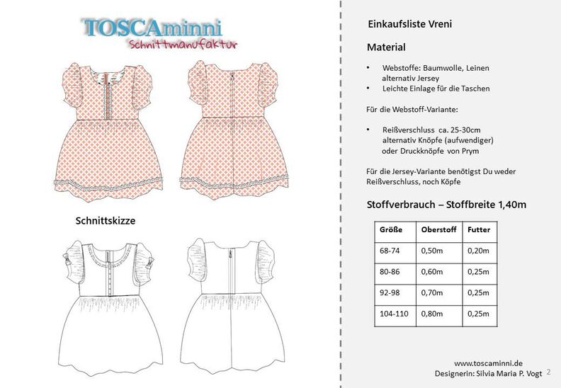 Robe d'enfant Vreni tailles 80-110 Patron image number 9
